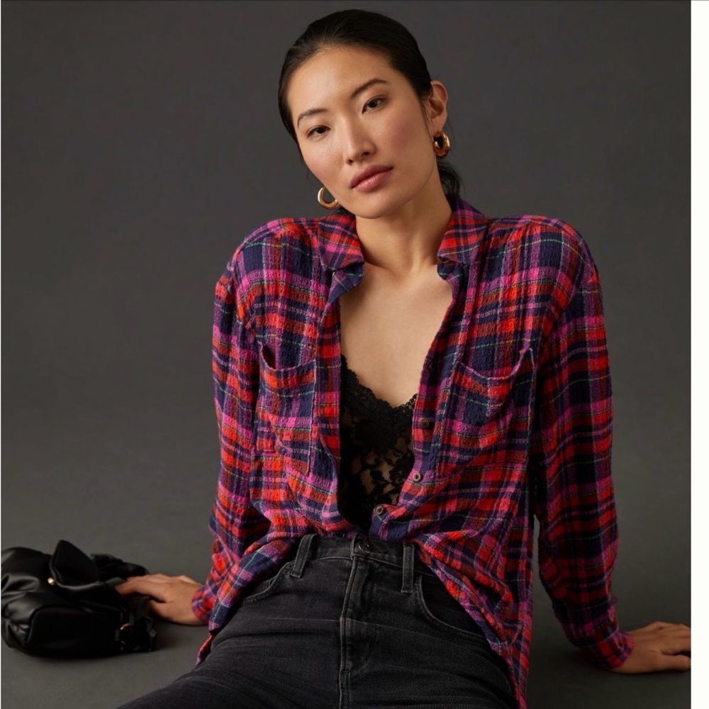 Anthropology Pilcro Plaid Button Down Flannel